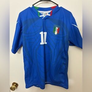 Italy Team Alberto Gilardino #11 soccer jersey in Blue Size S